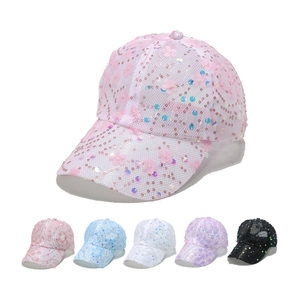 Women Baseball Cap Mesh Sequins 3D Flowers Breathable Sun Protection Summer Outdoor Fashion