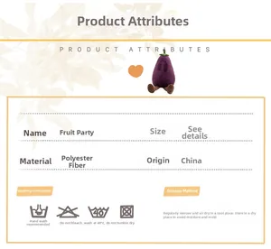 Detail of plush eggplant toy material specifications and polyester fiber information