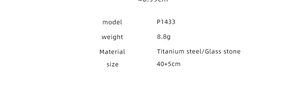 Detailed specifications of the titanium steel and glass stone necklace Model P1433