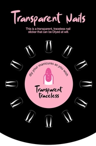 Detailed view of 12 sizes of transparent traceless medium square false nail tips