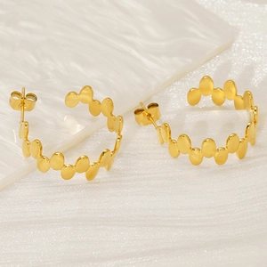 Boucles d'oreilles créoles chic en acier inoxydable doré 18 carats pour femmes