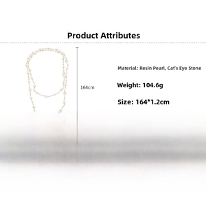 Guide des tailles montrant les dimensions du collier de perles et d'opale