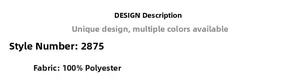 Detailed fabric specification for hoodie style 2875 showing 100% polyester composition