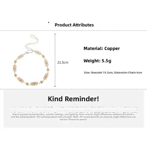 Detailed size specifications for the vintage floral bracelet with copper material dimensions