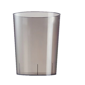 Large transparent dark grey plastic waste bin for home bathroom and living room use