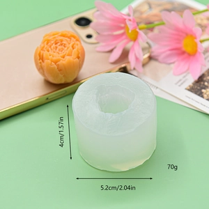 3D rose flower silicone mold for DIY candles and soap with detailed petal dimensions