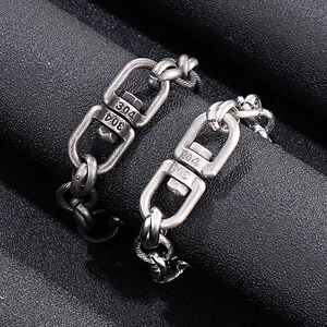 Industrial retro titanium steel O-chain bracelet for men with 304 stainless steel texture
