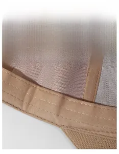 Detail view of the breathable mesh structure and widened sweatband of the baseball cap
