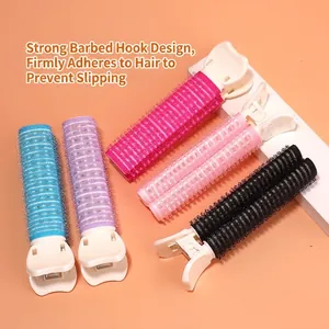 Five-color self-adhesive hair root volume clips for styling in blue pink and black