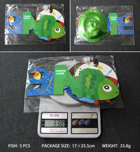 Weight measurement and packaging details for 5pcs fishing themed spiral hanging decorations