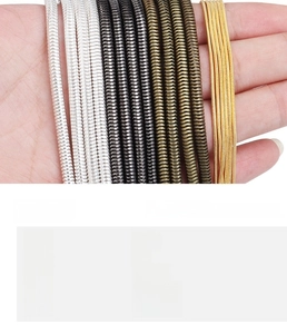 Detailed close-up of colorful plated copper snake chains for necklace making
