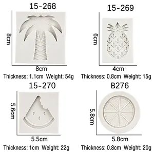 Silikon-Backformen Set mit tropischen Ananas-, Wassermelonen- und Kokosnussmotiven