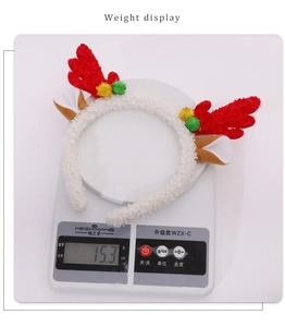 Detailed weight display showing 15.3g for the plush reindeer antler headband accessory