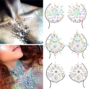 Sparkling crystal body jewel stickers for face and chest in multiple decorative styles