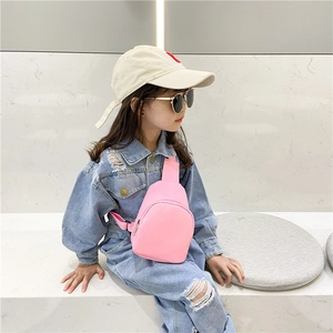 Cute pink crossbody chest bag for girls with adjustable strap for casual daily use