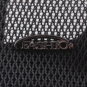 Breathable black mesh baseball cap featuring a metallic fashion emblem on the front