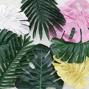 Artificial Monstera leaves in green pink and white for party balloon decor and wedding events