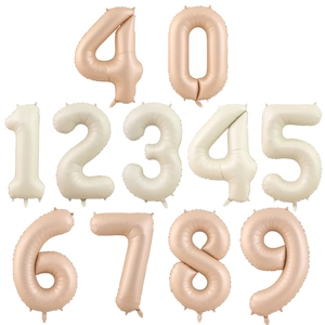 Foil Number Heart Star Balloons Cream Caramel Chocolate Shape Birthday Party Anniversary Wedding Decoration Photo Props