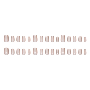 24pcs icy cat-eye coffee brown short press-on nails with shimmering pearlescent finish