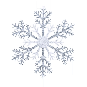 Blue and silver acrylic snowflake ornament for Christmas tree festive decoration