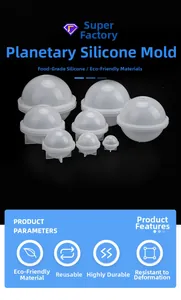 Multiple sizes of spherical silicone molds for DIY resin casting and jewelry making