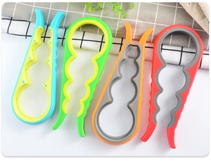 Set of 4 colorful multi-purpose non-slip jar openers for various bottle lid sizes