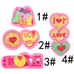 Silikon Liebe Herz Buchstaben Form Für Fondant Schokolade DIY Valentinstag Kuchen Dekoration Cartoon Paar Stil