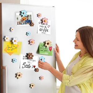 Mini daisy flower fridge magnets set for locker and whiteboard home office decor