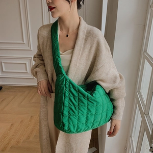 Quilted Crossbody Bag Large Capacity Nylon Padded Dumpling Tote Lightweight Puffer Shoulder Bag For Women Fashion Casual