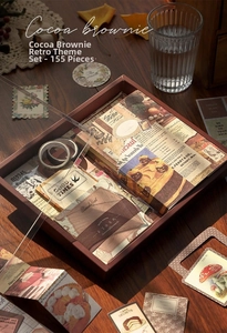 Detail of 155-piece vintage journal gift set with stickers and decorative paper