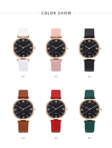 Collection of six women's quartz watches with starry sky dials and colorful leather bands