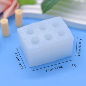 White 6-cavity silicone mold for DIY candles, mousse cake and chocolate baking 73g