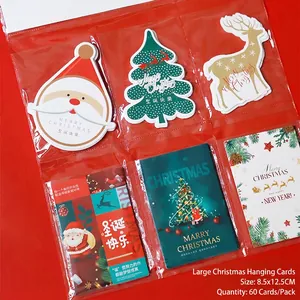 Detailed view of 8.5x12.5cm Christmas cards featuring Santa and reindeer themes