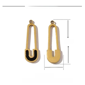 Detailed parameter diagram of 21mm gold stainless steel and enamel pin pendant