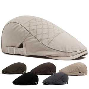 Vintage Herren Baumwolle Schiebermütze Atmungsaktiv Sommer Baskenmütze Verstellbar Sonnenschutz Lässig Outdoor Newsboy Cap