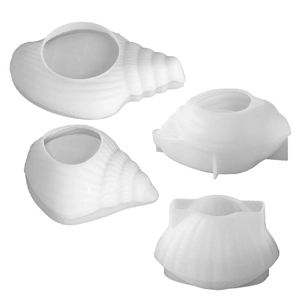 Set of four shell and conch resin silicone molds for DIY candle holders and storage boxes
