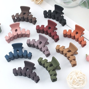 Matte Hair Claw Clip For Women Large Non-slip Frosted Acrylic Shark Clip Solid Color Morandi Hair Accessory