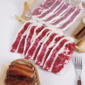 Realistic artificial snowflake beef slice model with vacuum packaging for restaurant decor