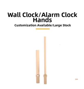 Detail view of simple rose gold metal hour and minute hands for wall or alarm clocks
