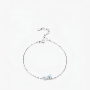 925 Sterling Silver Bow Knot Bracelet With Colorful Enamel And Cubic Zirconia For Women Sweet Elegant Jewelry