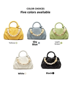 Elegante gefaltete Cloud Handtasche mit Perlenkette, vielseitige Schultertasche.