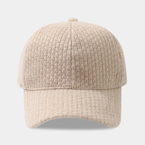 Casquette de baseball en maille avoine avec texture épaisse pour la chaleur automne-hiver