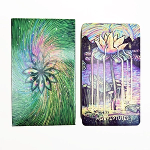 Detailed view of Sea Soul Journey Oracle cards featuring Age of Lotuses floral artwork
