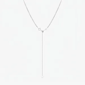 925 Sterling Silver Necklace Shimmering Star Pendant Y-Shape Chain Adjustable Minimalist Chic Jewelry For Women