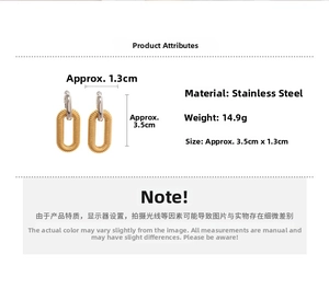 Detailed view of two-tone stainless steel hoop earrings with gold spiral texture and silver finish