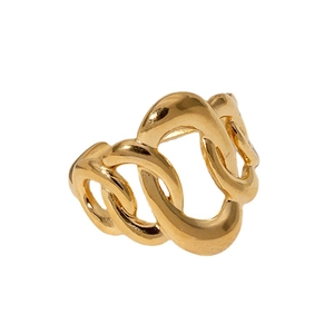 Irregular geometric gold chain link ring made of stainless steel for women fashion