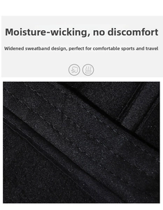 Detail of widened sweatband with double stitching on men's winter wool baseball cap