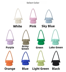 Multiple color selection for cloud-shaped pleated shoulder bags with soft padded texture