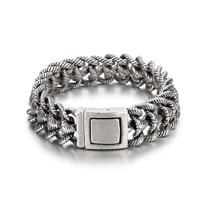 Bracelet rétro en acier inoxydable à chaîne en os de dragon pour hommes