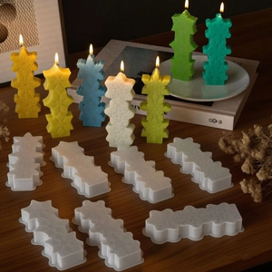 3-cavity snowflake resin silicone mold for DIY candles and plaster home decorations